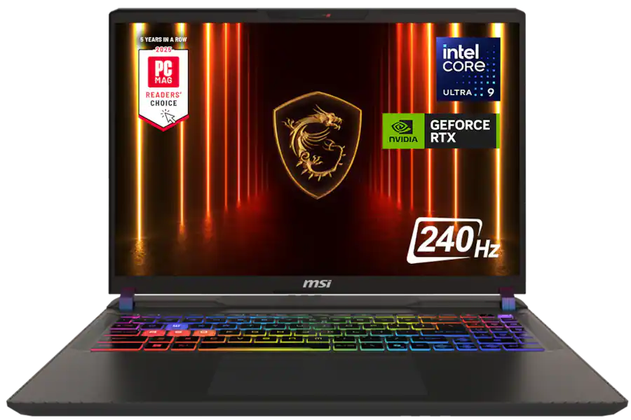 MSI - Vector 16 HX AI 400 16" 240Hz QHD+ Gaming Laptop - Intel Ultra 9-275HX - GeForce RTX 5080 - 16GB Memory - 1TBSSD - Cosmo Gray