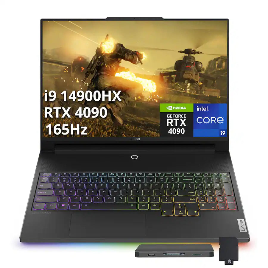 Lenovo - Legion 9i 16" 165Hz Gaming Laptop,Intel i9-14900HX,32GB RAM,2TB+1TB Dock Set,RTX 4090,Backlit,Win 11 - Black
