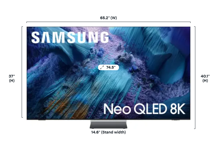 Samsung - 75” Class QN990F Series Neo QLED 8K Mini LED SamsungVision AI Smart Tizen TV (2025)
